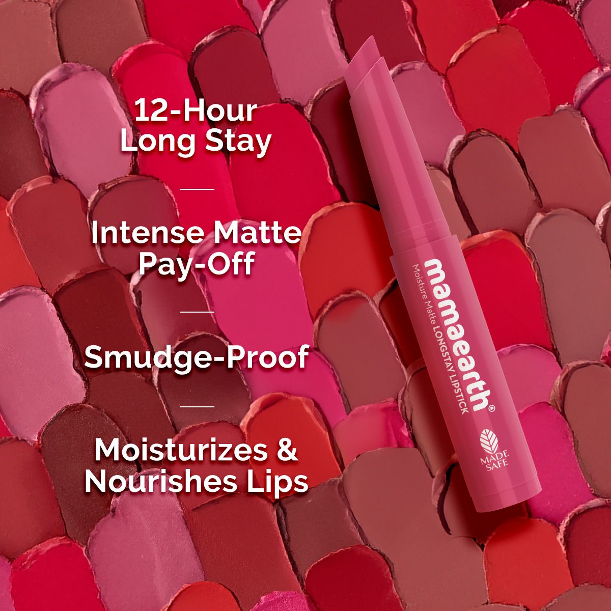 Mamaearth Moisture Matte Longstay Mini Lipstick, 0.7g | Candyfloss Pink - Image 3 - Buy from Indicrest