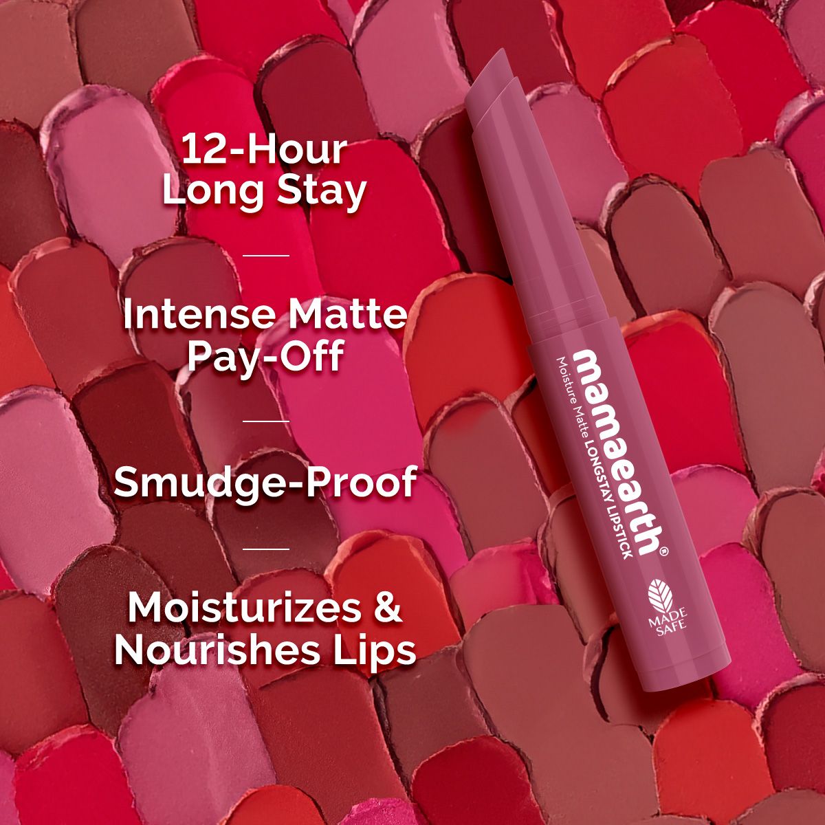 Mamaearth Moisture Matte Longstay Mini Lipstick, 0.7g | Pink Tulip - Image 4 - Buy from Indicrest