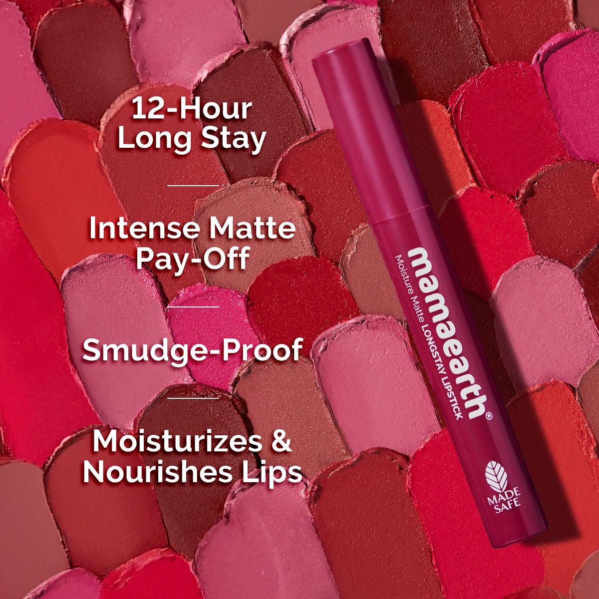 Mamaearth Moisture Matte Longstay Lipstick, 2g | Berrylicious Magenta - Image 4 - Buy from Indicrest