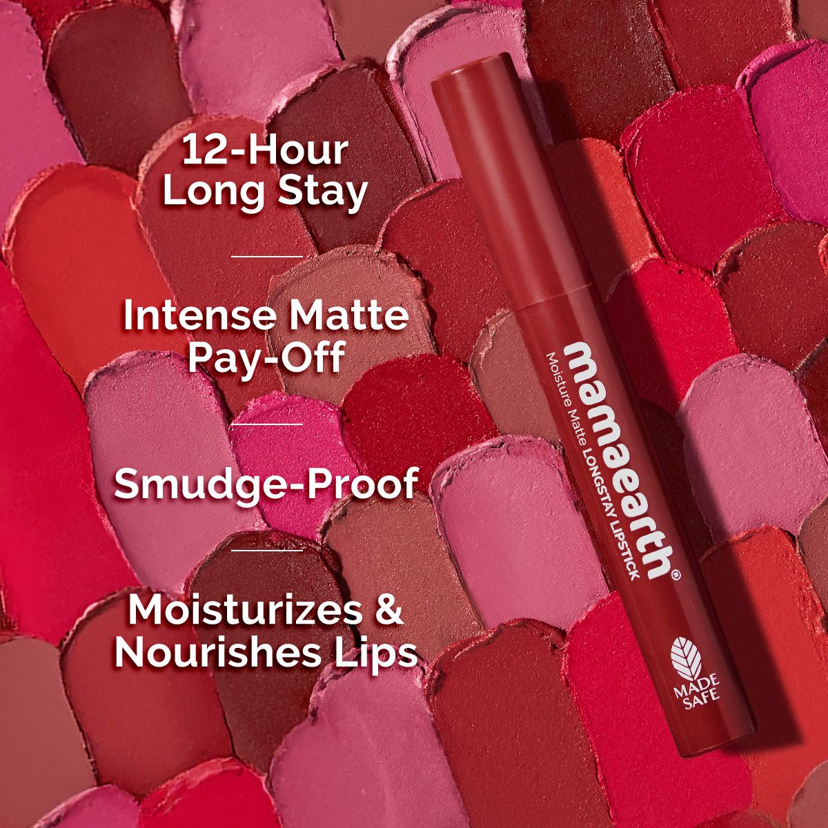 Mamaearth Moisture Matte Longstay Lipstick, 2g | Cherry Punch - Image 4 - Buy from Indicrest