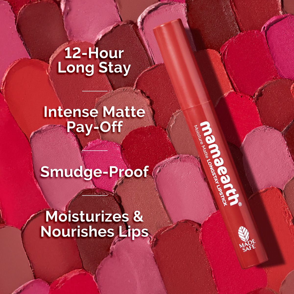 Mamaearth Moisture Matte Long Stay Lipstick, 2g | Raspberry Scarlet - Image 4 - Buy from Indicrest