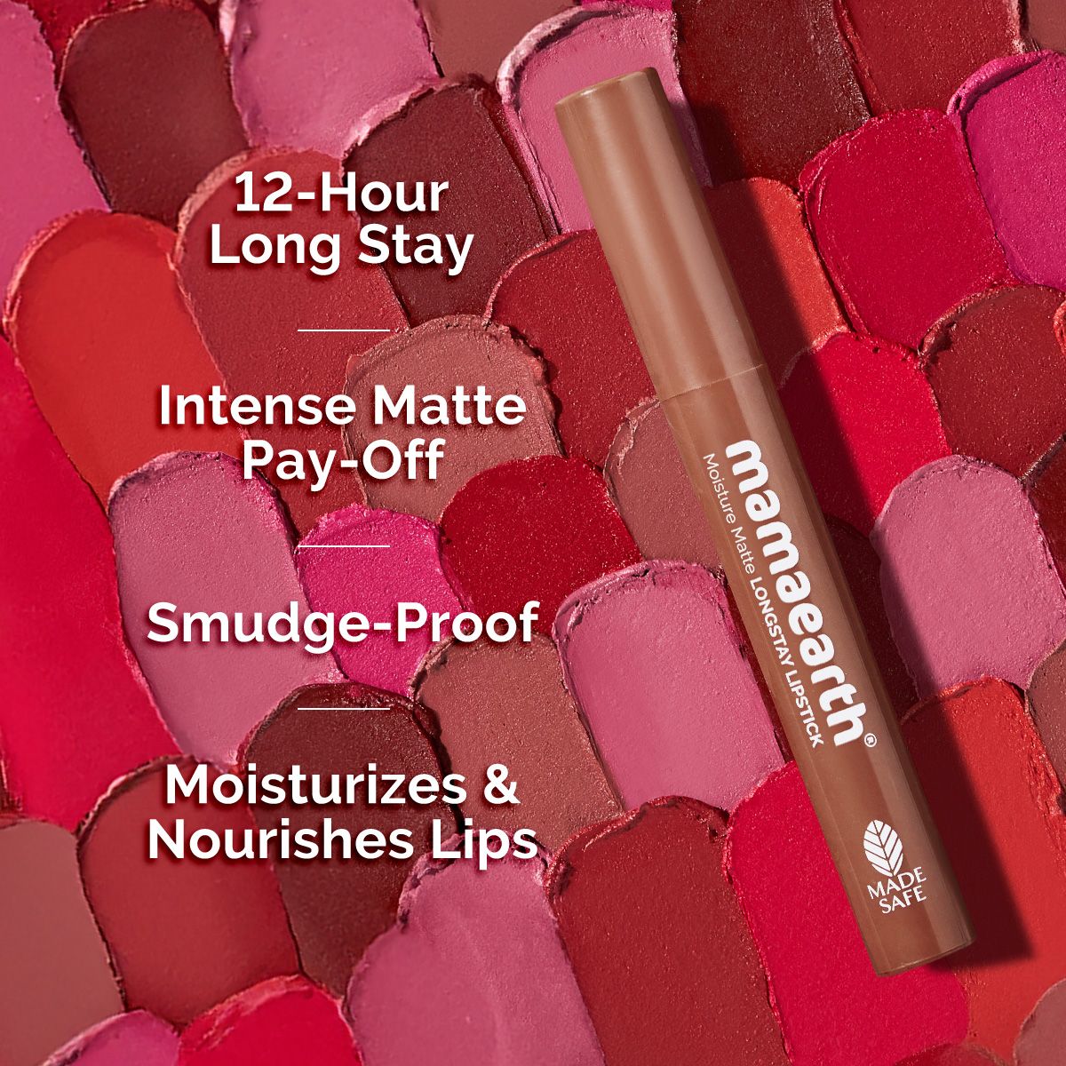 Mamaearth Moisture Matte Long Stay Lipstick, 2g | Cinnamon Nude - Image 4 - Buy from Indicrest