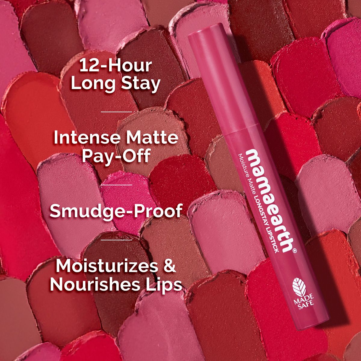 Mamaearth Moisture Matte Long Stay Lipstick, 2g | Candyfloss Pink - Image 4 - Buy from Indicrest