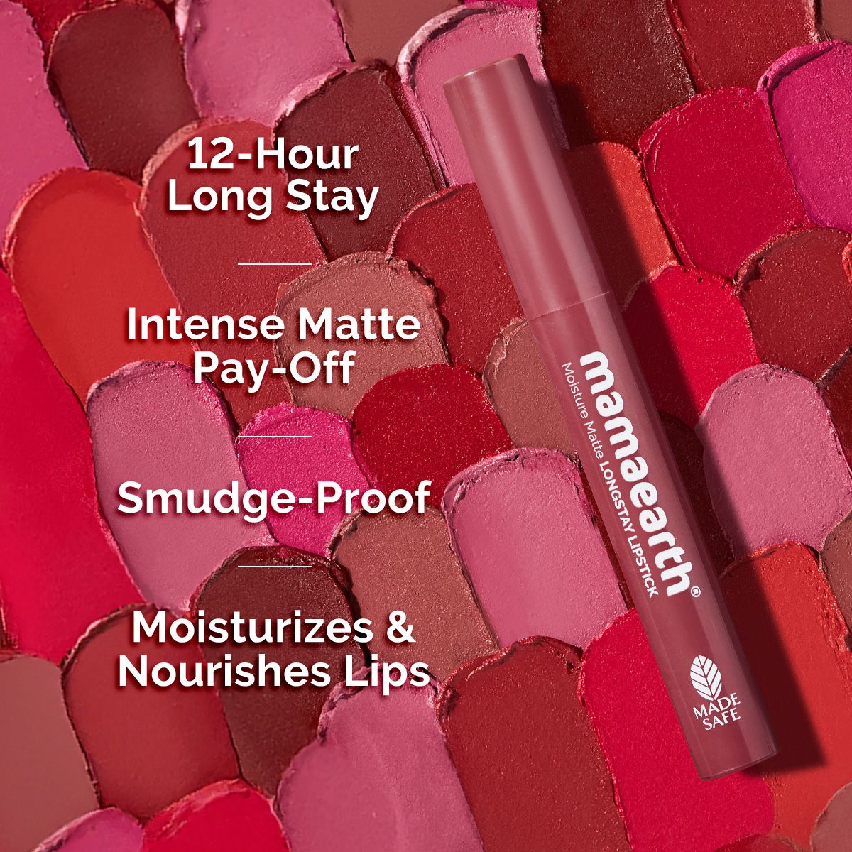 Mamaearth Moisture Matte Long Stay Lipstick, 2g | Plum Punch - Image 4 - Buy from Indicrest
