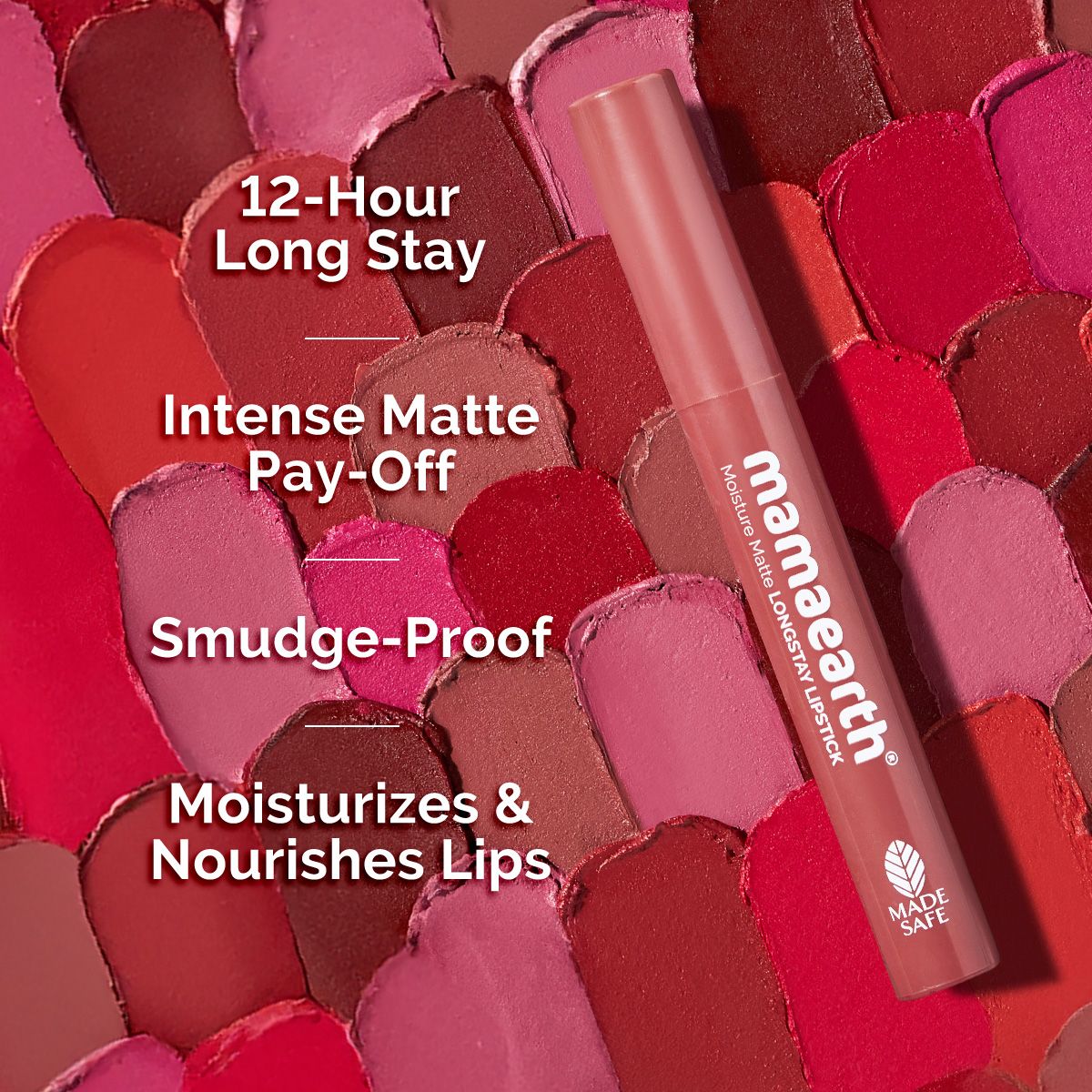 Mamaearth Moisture Matte Long Stay Lipstick, 2g | Carnation Nude - Image 4 - Buy from Indicrest