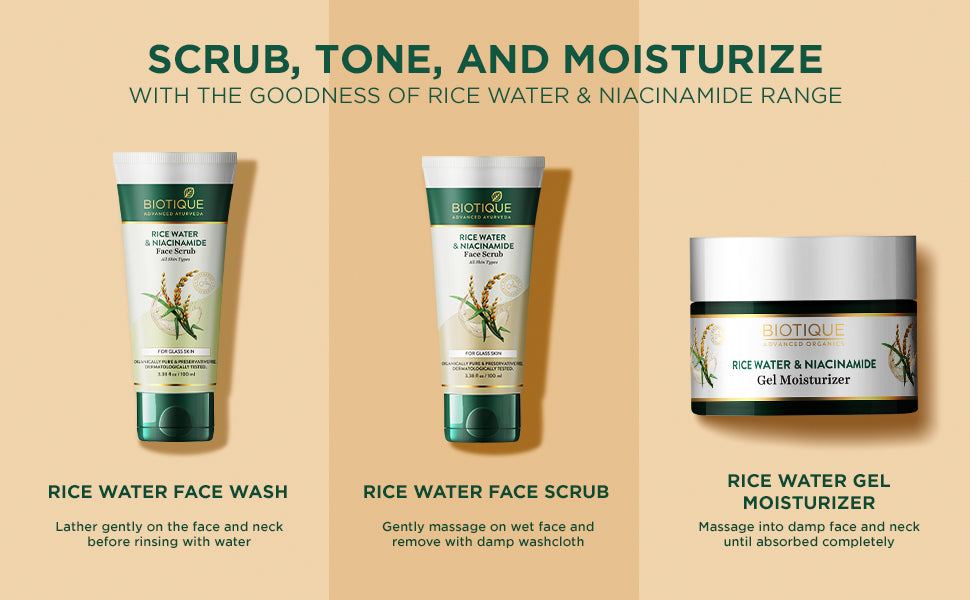 Biotique Rice Water & Niacinamide Gel Face Scrub, 100ml - Image 6 - Buy from Indicrest