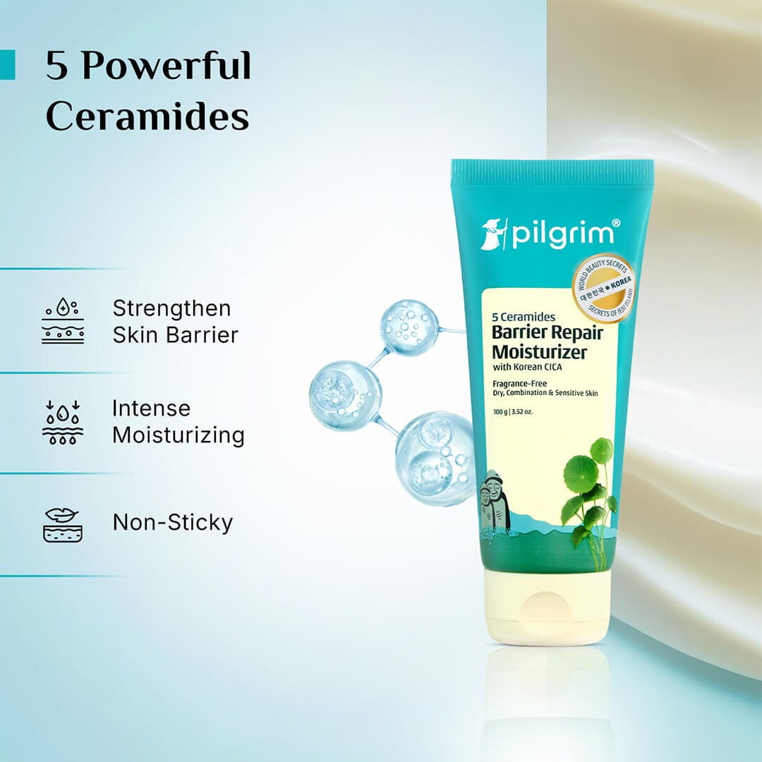 Pilgrim 5 Ceramides Barrier Repair Moisturizer, 100g - Image 4 - Buy from Indicrest