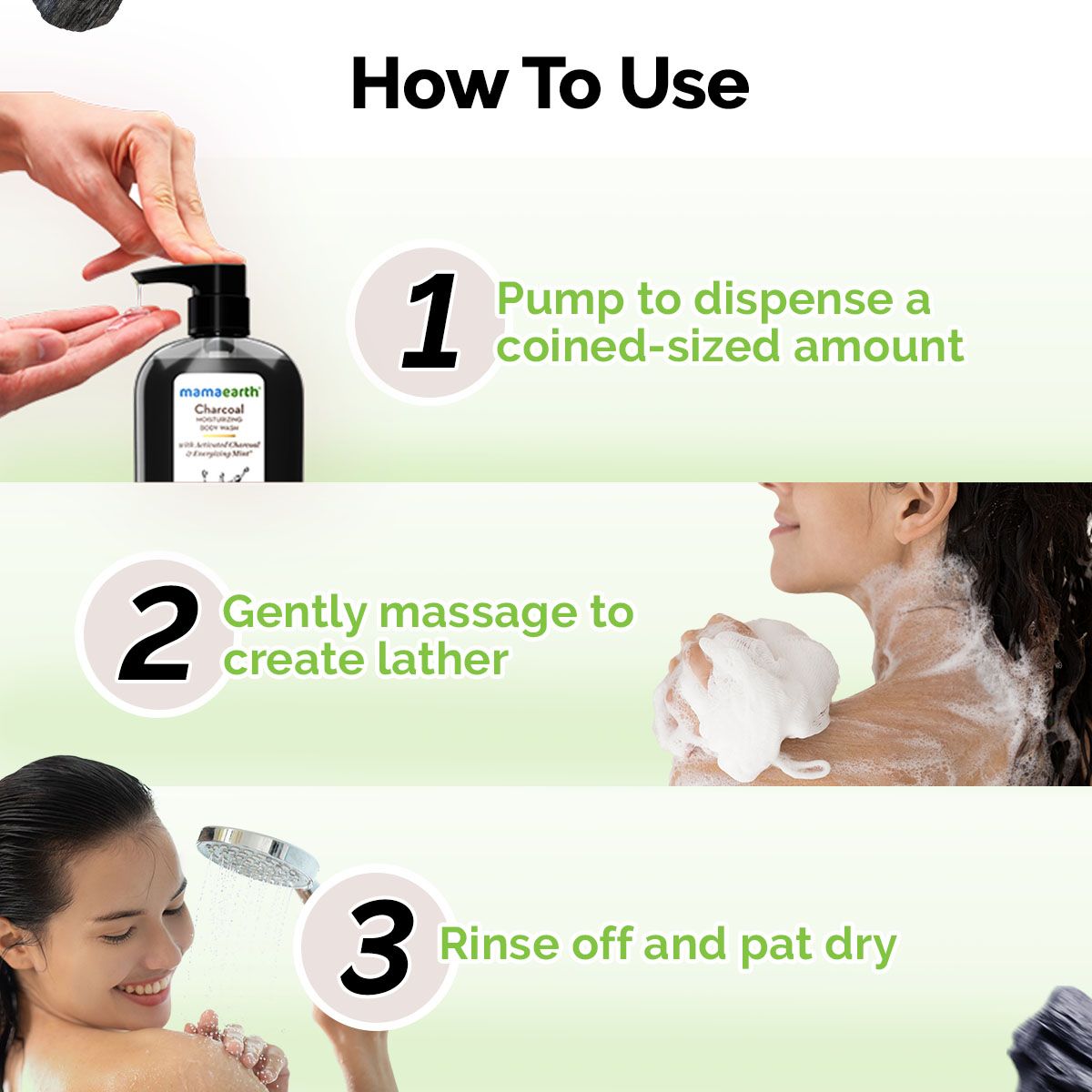Mamaearth Charcoal Moisturizing Body Wash with Activated Charcoal & Energizing Mint for Skin Detoxification, 500ml - Image 4 - Buy from Indicrest