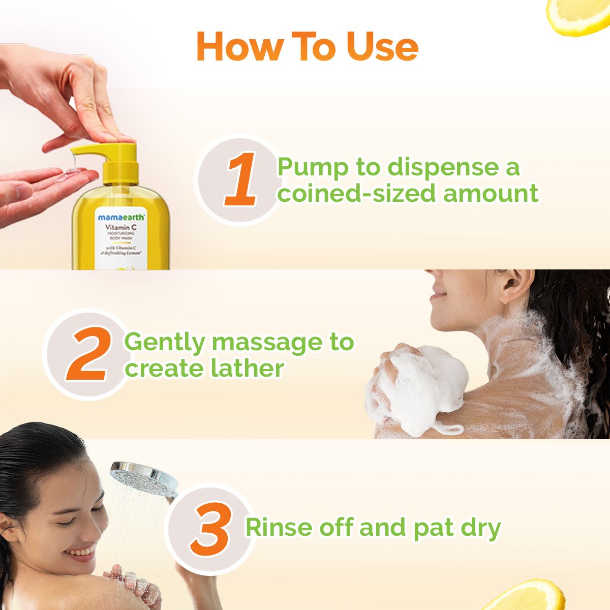 Mamaearth Vitamin C Moisturizing Body Wash with Vitamin C & Refreshing Lemon for Skin Illumination, 500ml - Image 4 - Buy from Indicrest