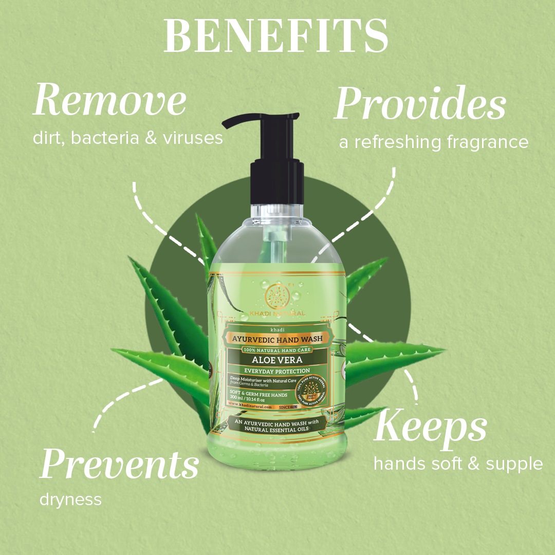 Khadi Natural Everyday Protection Aloe Vera Handwash - 300ml - Image 2 - Buy from Indicrest
