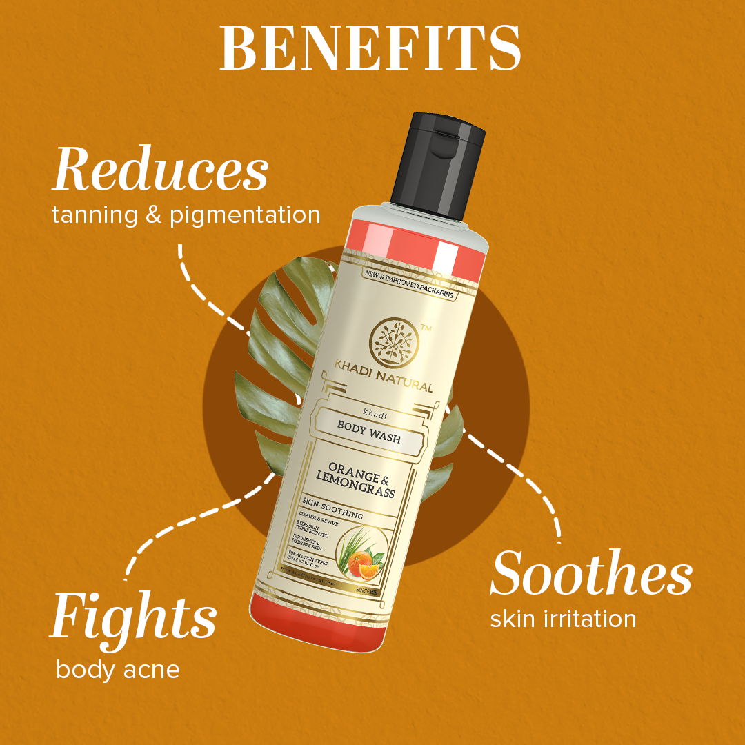 Khadi Natural Orange and Lemongrass Body Wash - 210ml - Image 3 - Buy from Indicrest