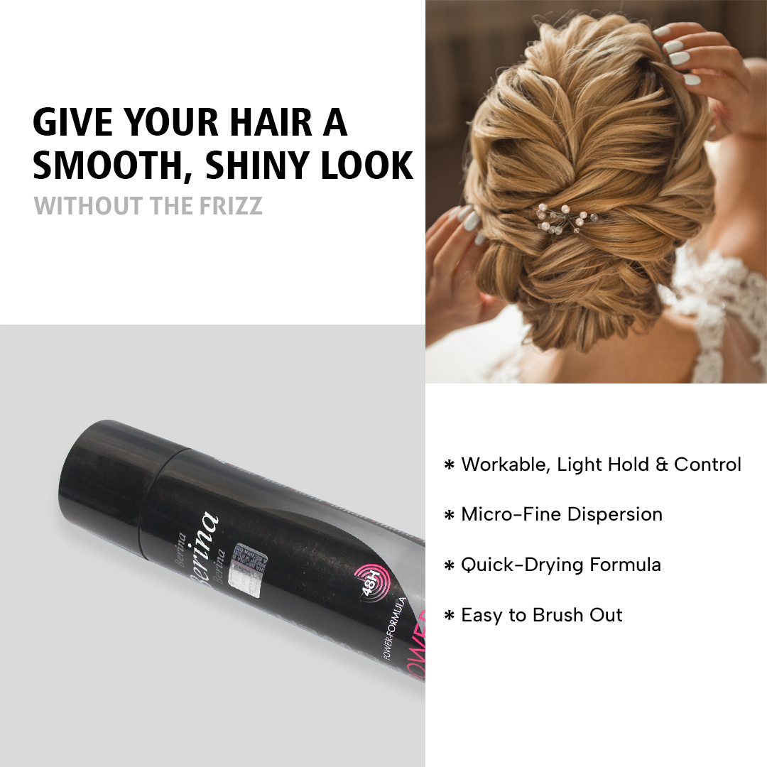 Berina Professional Hair Spray (Strong Hold) | Long-Lasting Firm Hold for All-Day Styling, 250ml