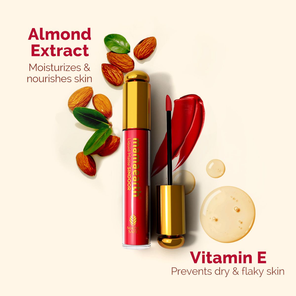 Mamaearth Liquid Matte Sindoor with Almond Extract & Vitamin E, 2.8 ml | 01, Red - Image 4 - Buy from Indicrest
