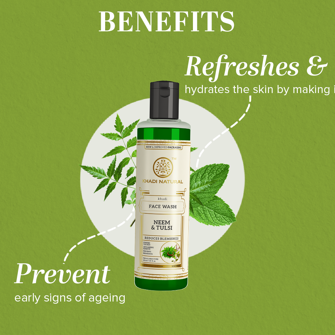 Khadi Natural Neem & Tulsi Face Wash - 210ml - Image 2 - Buy from Indicrest