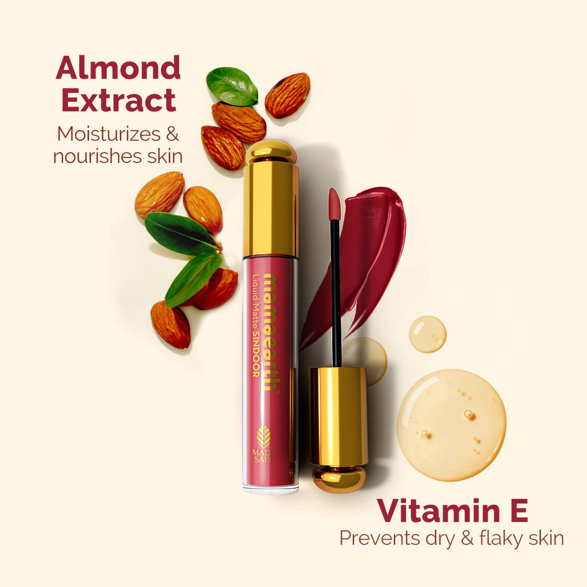 Mamaearth Liquid Matte Sindoor with Almond Extract & Vitamin E, 2.8 ml | 02, Maroon - Image 4 - Buy from Indicrest