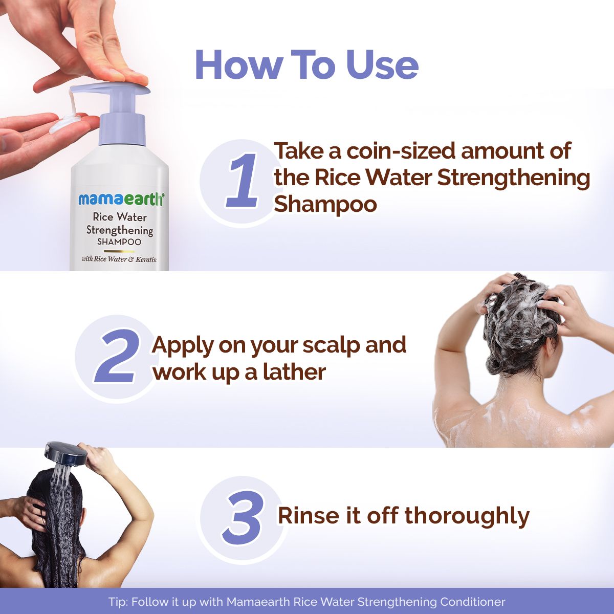 Mamaearth Rice Water Strengthening Shampoo with with Rice Water & Keratin for Damage Repair-, 400ml - Image 4 - Buy from Indicrest