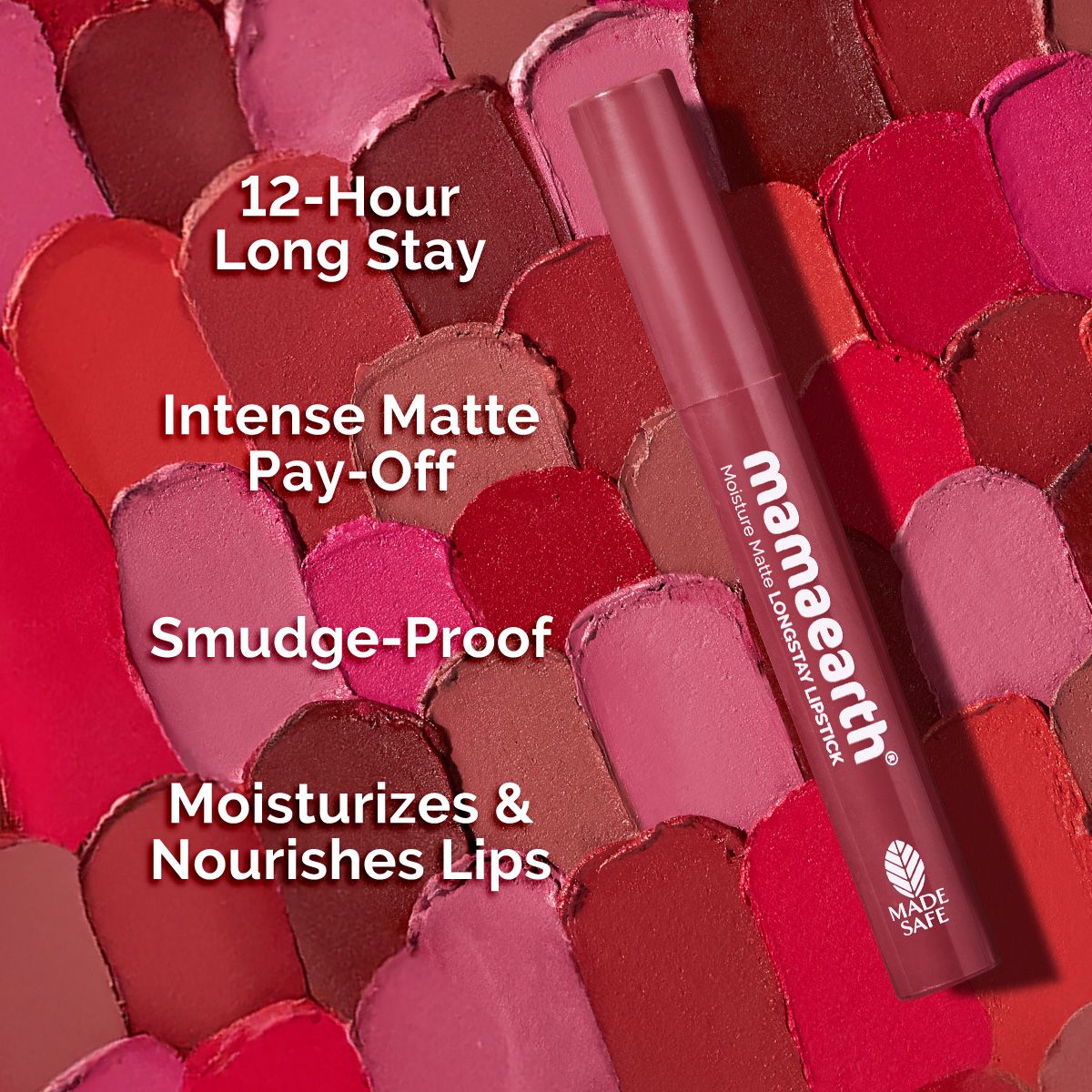 Mamaearth Moisture Matte LongStay Lipstick with Vitamin E & Avocado, 2g | Spiced Petal - Image 3 - Buy from Indicrest