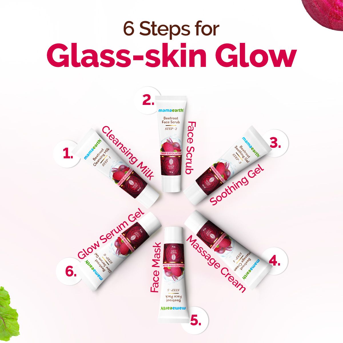Mamaearth Beetroot Hydraful Facial Kit with Beetroot & Hyaluronic Acid, 2 X 10 ml + 4 X 10g - Image 4 - Buy from Indicrest