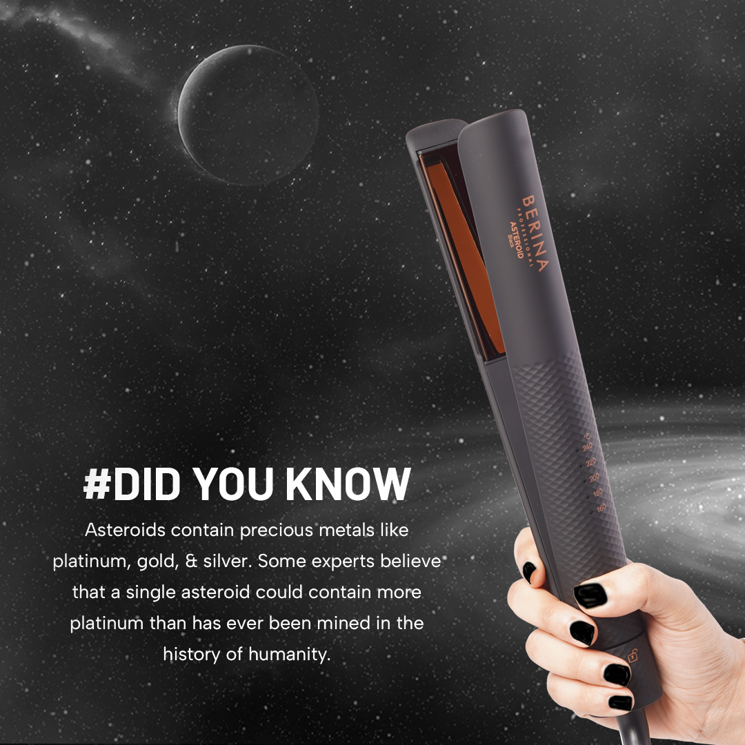 Berina Professional Asteroid BC-069 Powerful Hair Straightener | Sleek Finish & Professional Styling, Black