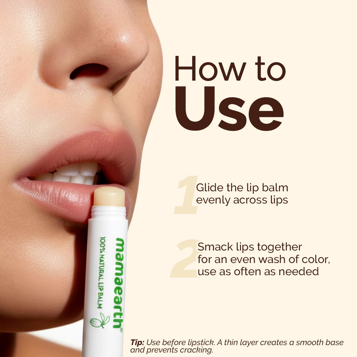 Mamaearth Nourishing 100% Natural Lip Balm with Shea Butter & Vitamin E, 4g - Image 4 - Buy from Indicrest
