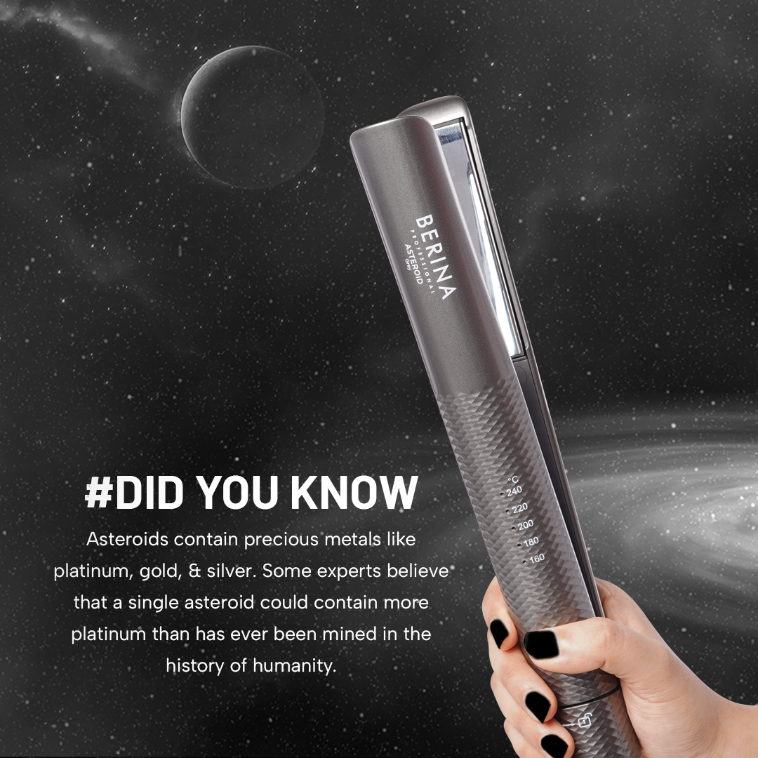 Berina Professional Asteroid BC-069 Powerful Hair Straightener | Sleek Finish & Professional Styling, Pearl White