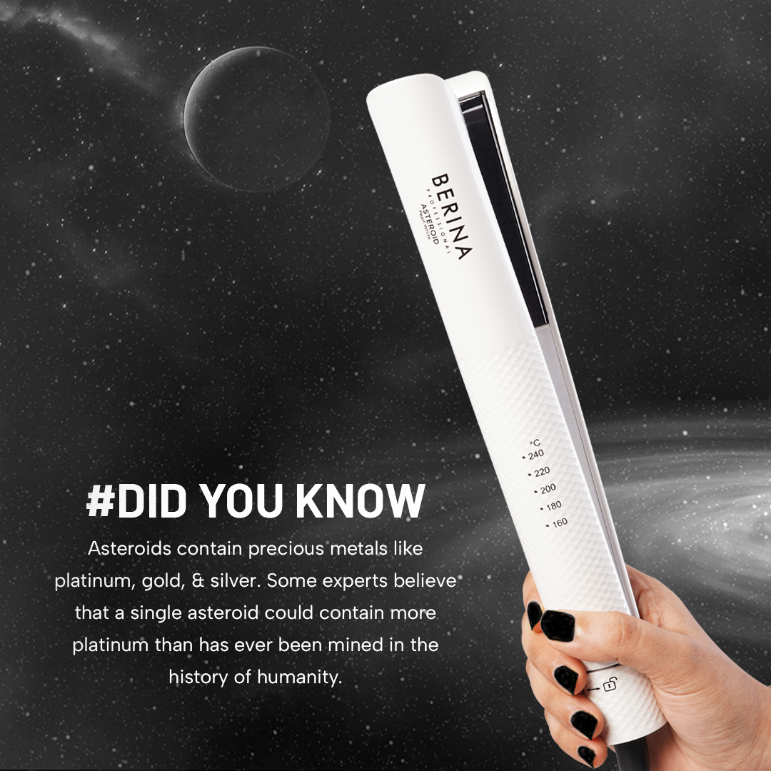 Berina Professional Asteroid BC-069 Powerful Hair Straightener | Sleek Finish & Professional Styling, Pearl White