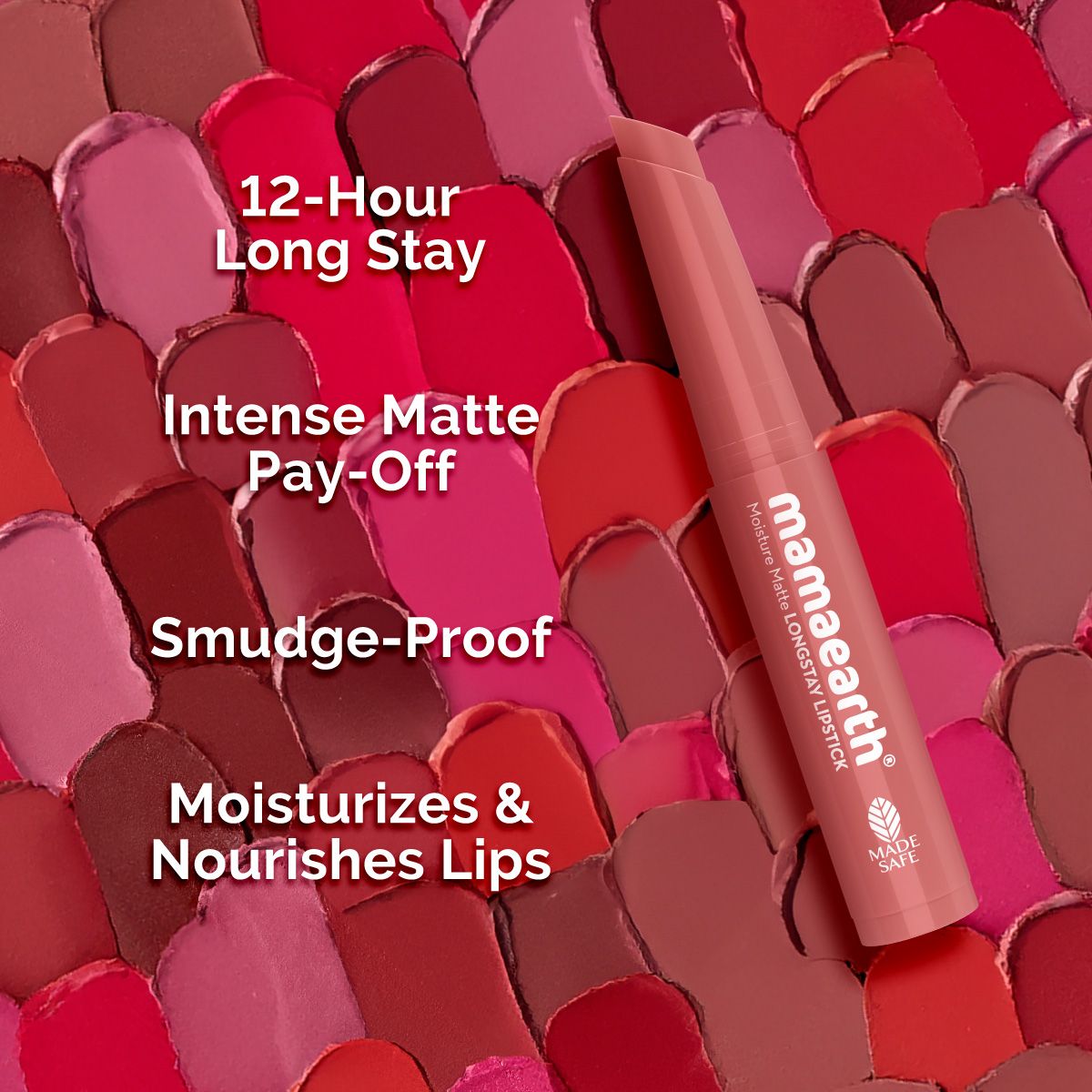 Mamaearth Moisture Matte Longstay Mini Lipstick, 0.7g | Bubblegum Nude, 0.7g - Image 3 - Buy from Indicrest