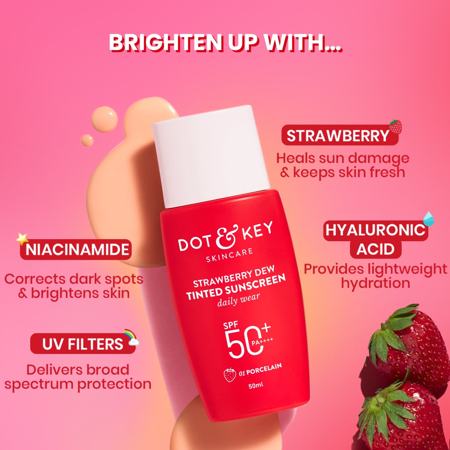 Dot & Key Strawberry + Niacinamide Bright Skin Duo, (50ml+30ml)
