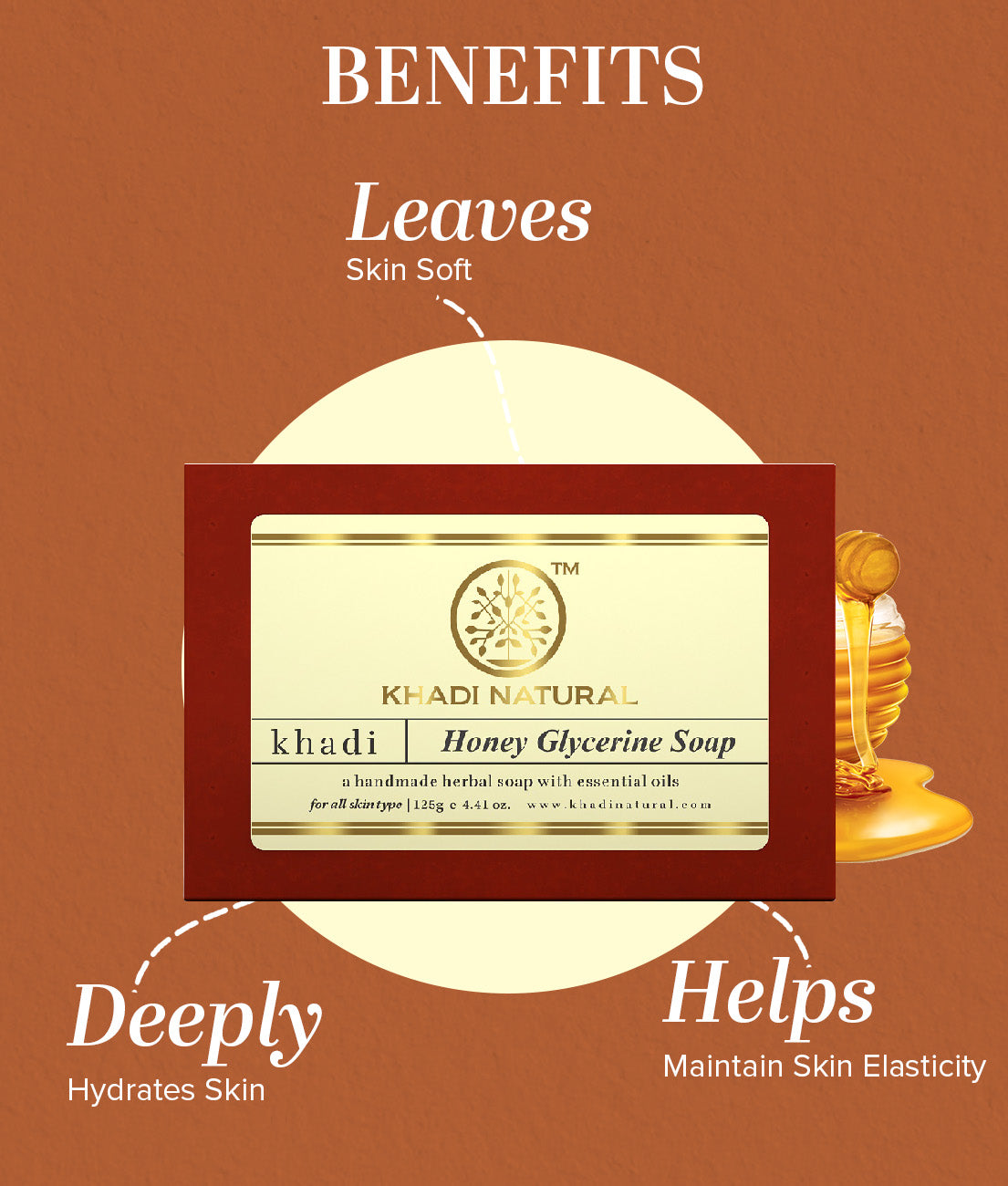Khadi Natural Honey Glycerine Soap Combo Pack Of 5 – 125gm Each - Image 2 - Buy from Indicrest