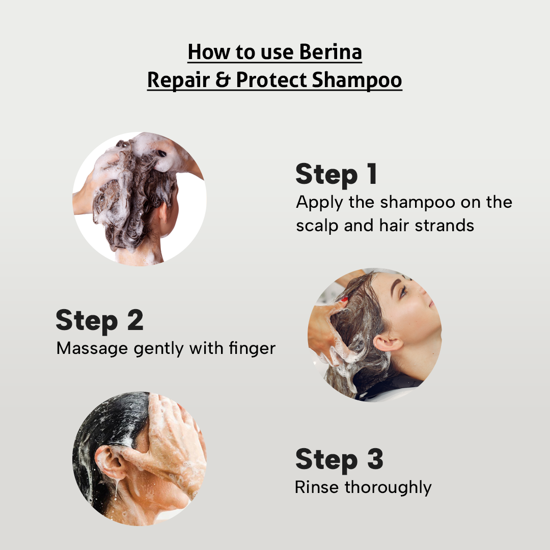 Berina Professional Repair & Protect Shampoo | Repairs, Strengthens & Protects Damaged Hair, 480ml