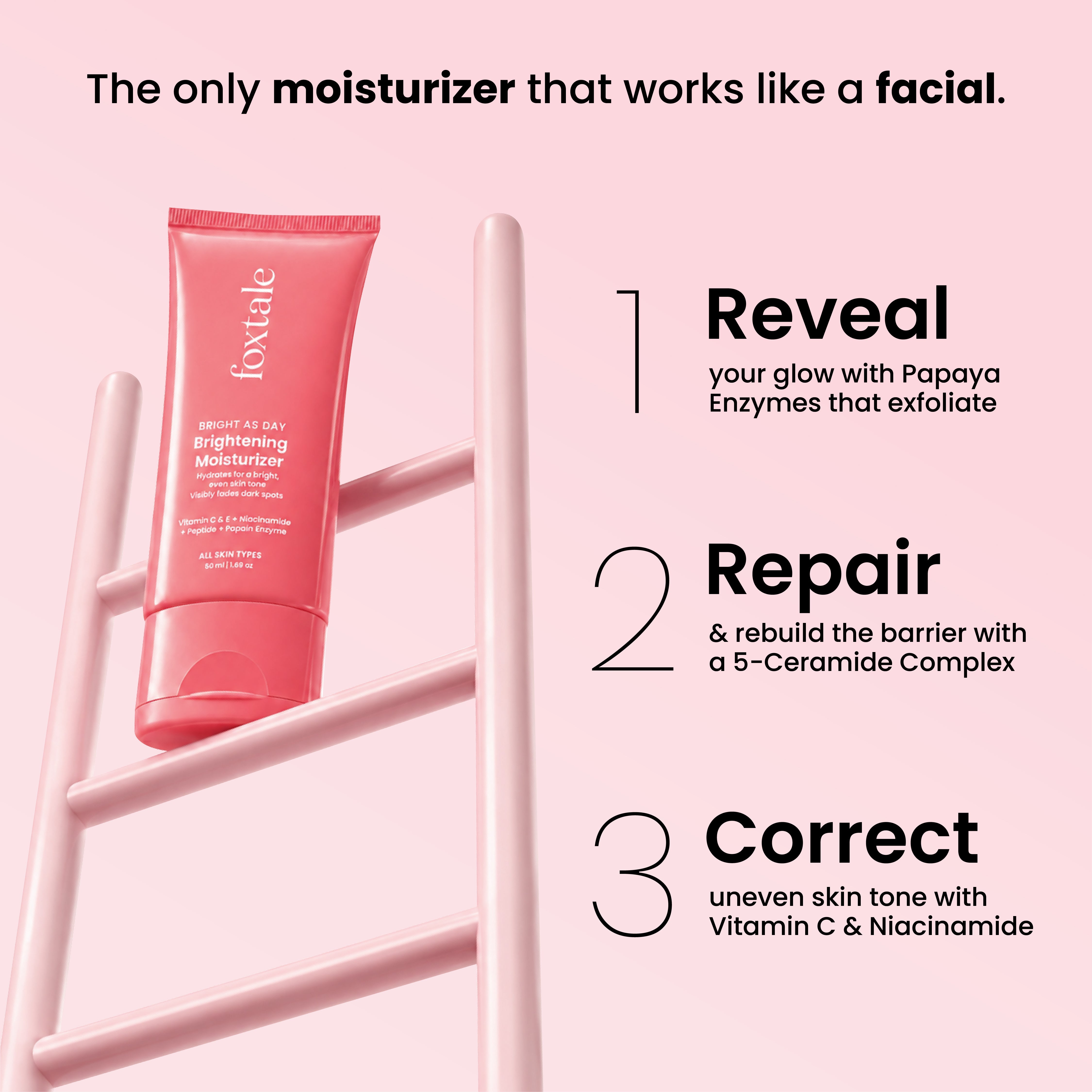 Foxtale Vitamin C & Papaya Enzyme Daily Brightening Moisturizer Reduces dullness & visibly brightens skin from 1st use. - Image 11 - Buy from Indicrest