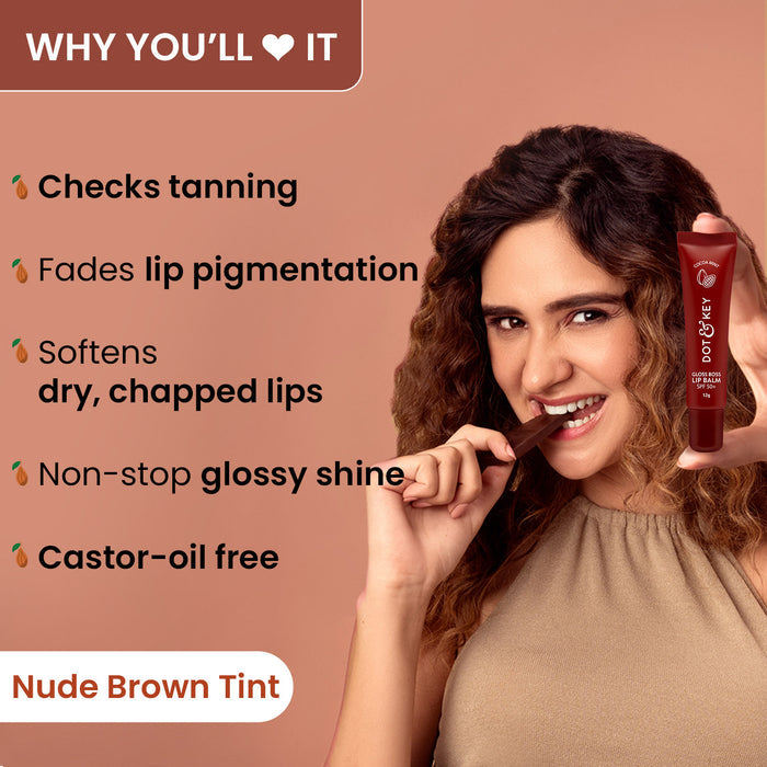 Dot & Key Vitamin C + E Brightening Lip Balm with SPF 50+, Cocoa Mint