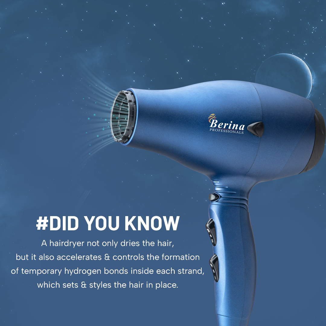 Berina Professional Pro-Style Lightweight BC-5519 Hair Dryer | Powerful Airflow & Fast Drying, BC-5519