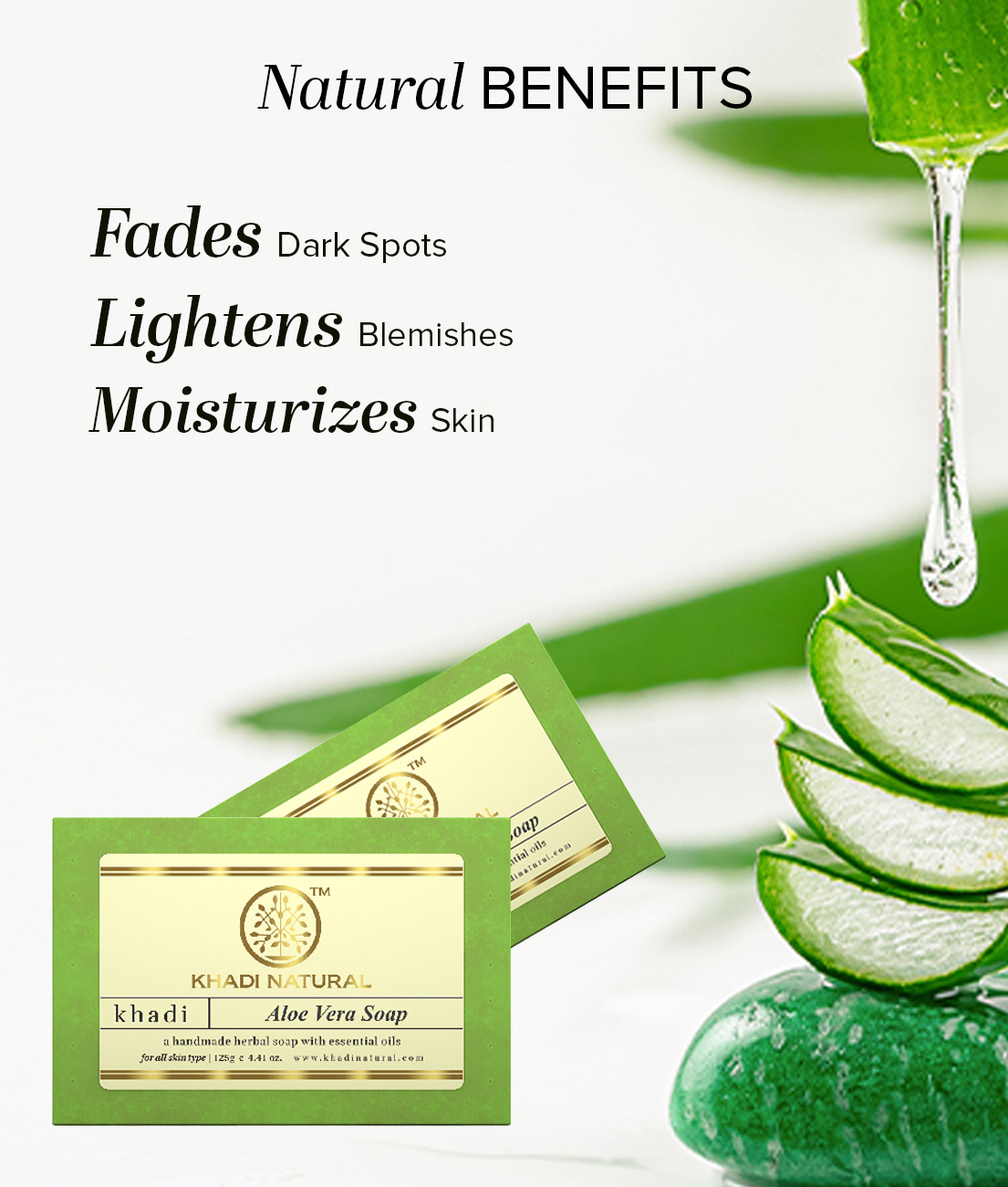 Khadi Natural Aloe Vera Soap Combo Pack Of 5 – 125gm Each - Image 2 - Buy from Indicrest