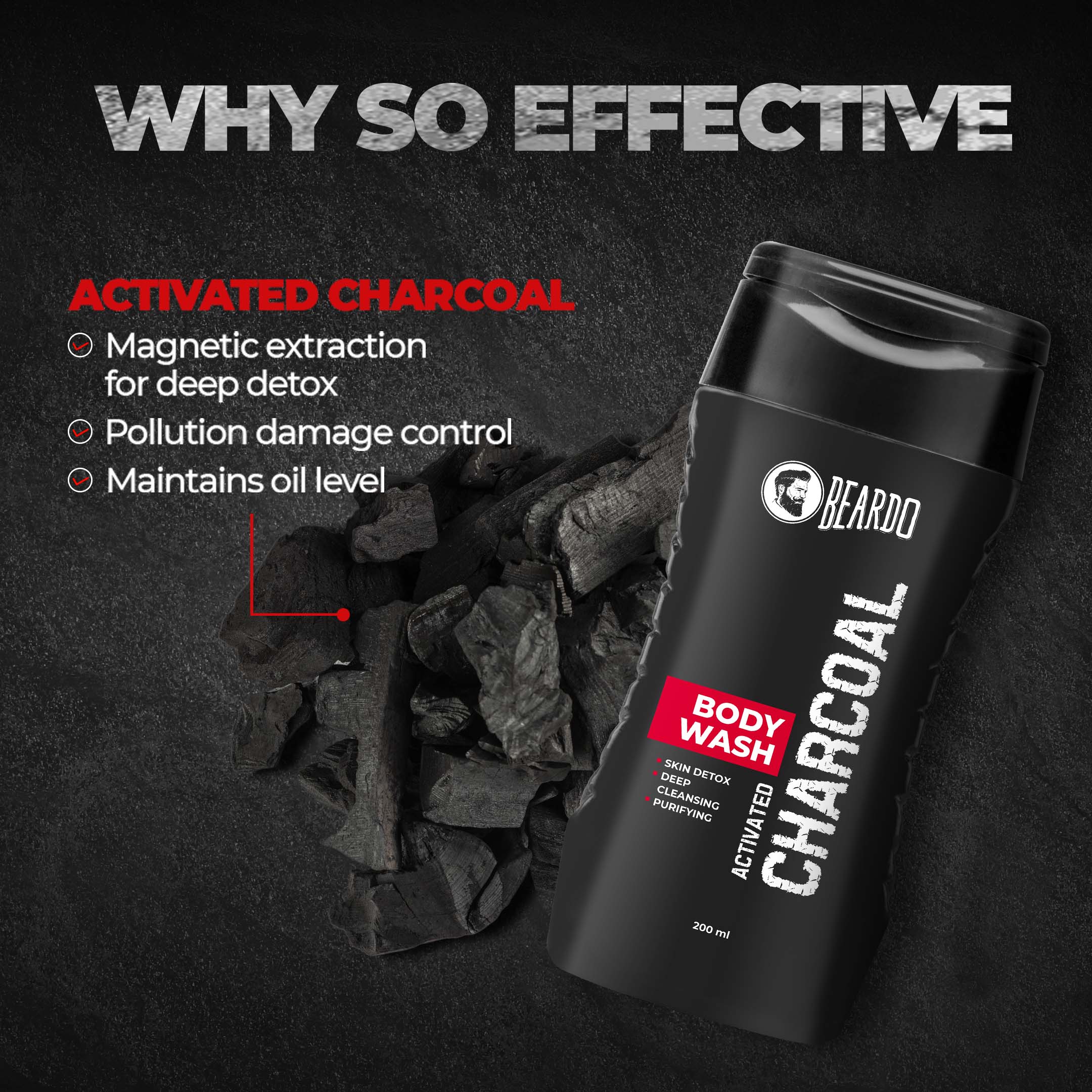 Beardo Charcoal Facewash & Charcoal Bodywash Combo - Image 5 - Buy from Indicrest