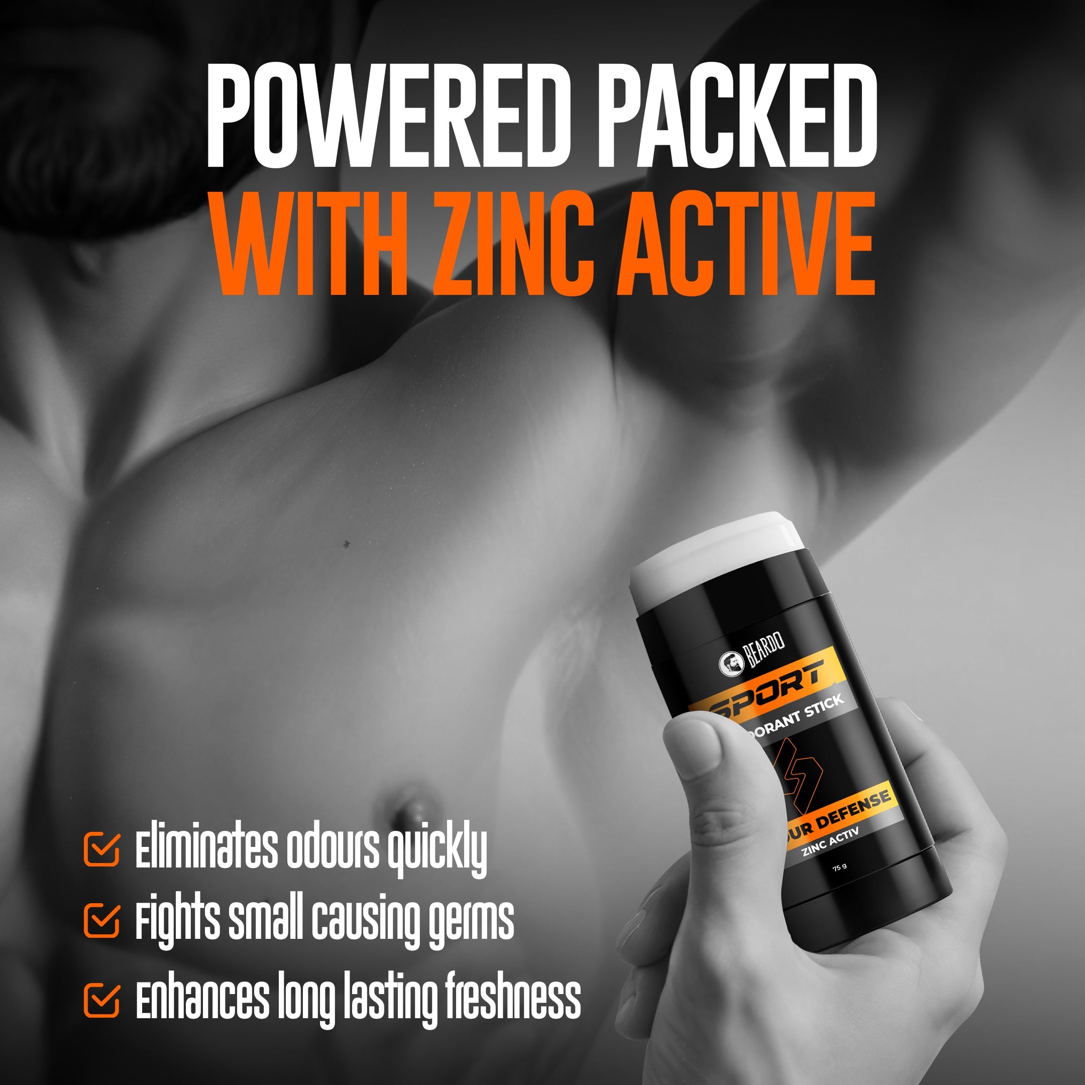 Beardo Sport Deodorant Stick, 75g - Image 4 - Buy from Indicrest