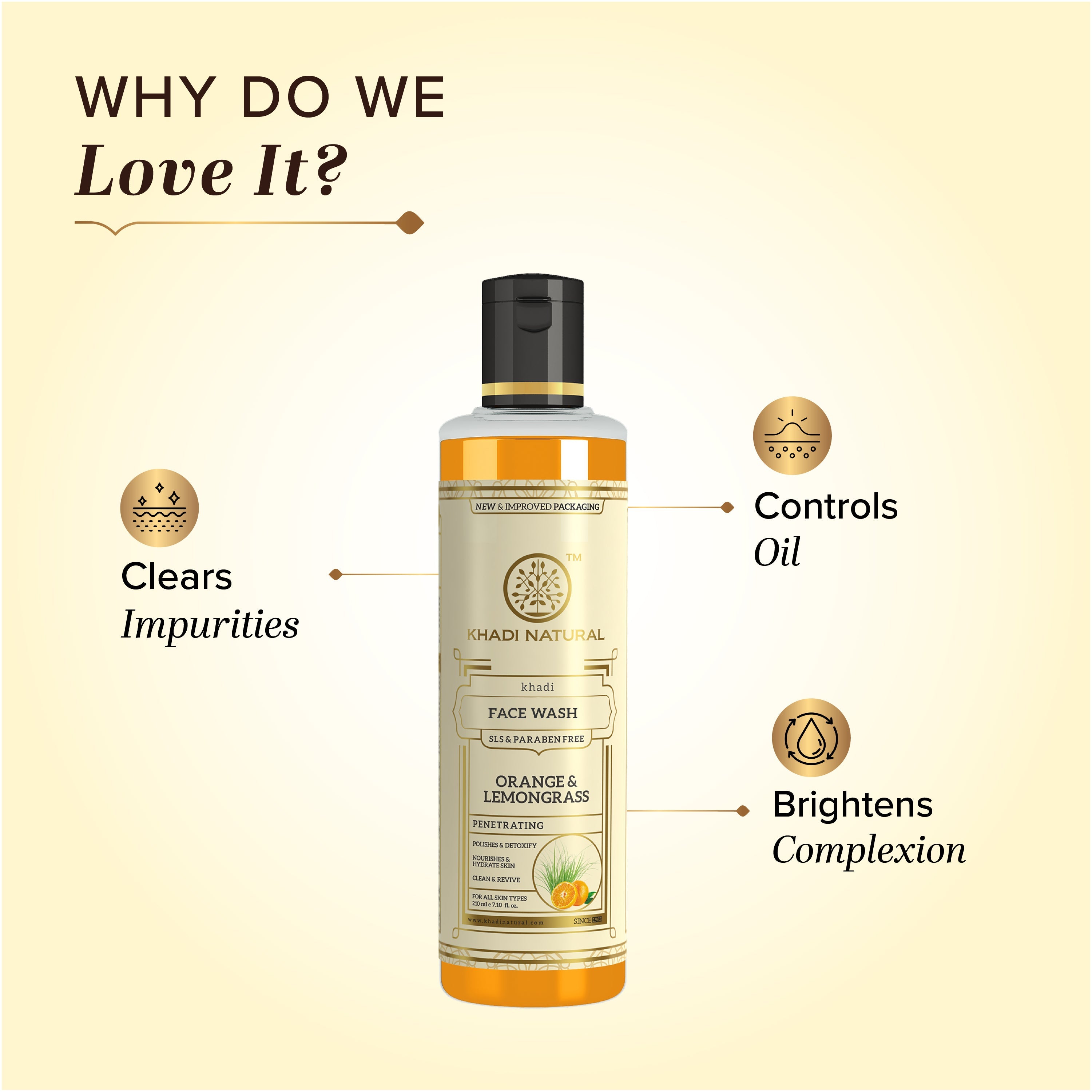 Khadi Natural Herbal Orange & Lemongrass Face Wash SLS & Paraben Free - 210ml - Image 4 - Buy from Indicrest