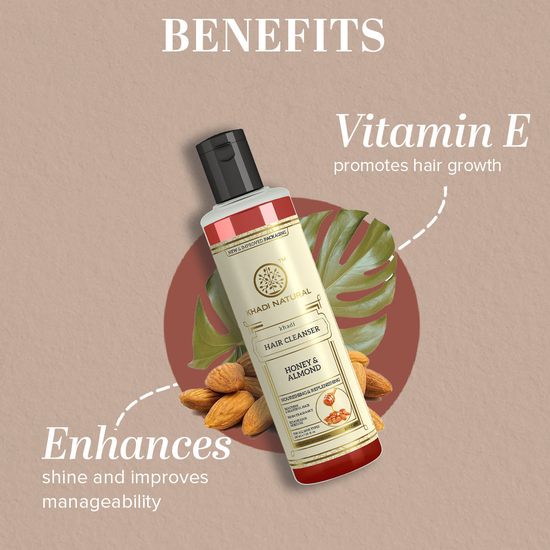 Khadi Natural Honey & Almond Hair Cleanser - 210ml - Image 2 - Buy from Indicrest