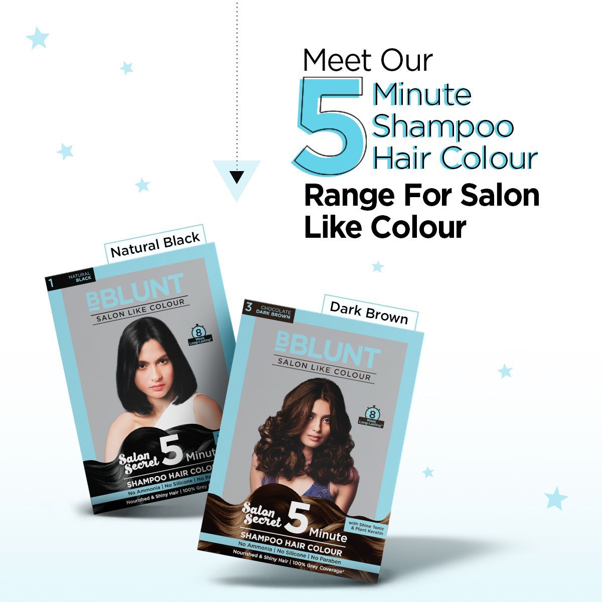 Bblunt 5 Min Shampoo Choco Dark Brown Duo, Natural Black Pack of 2 - Image 5 - Buy from Indicrest
