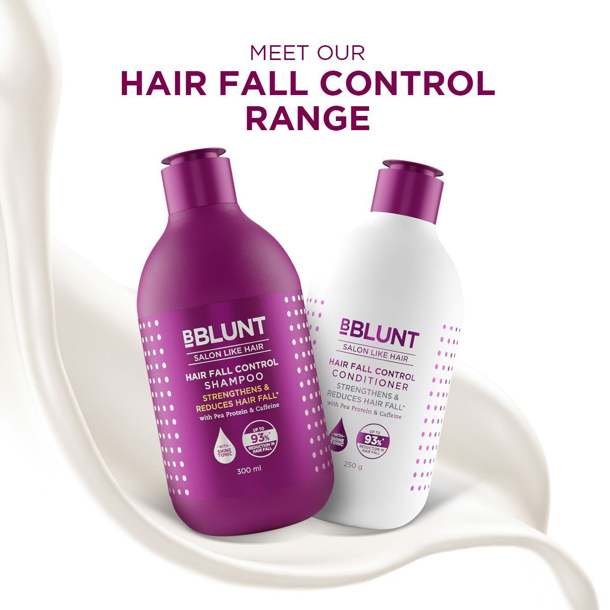 Bblunt Hair Fall Control Shampoo with Pea Protein & Caffeine for Stronger Hair, 650ml - Image 18 - Buy from Indicrest