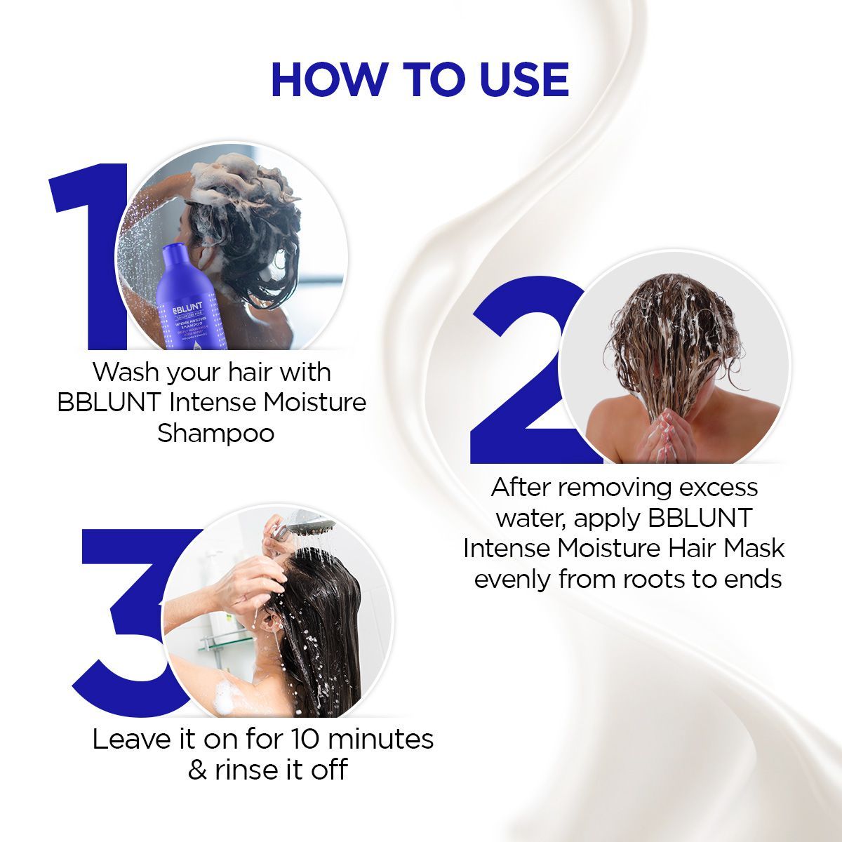 Bblunt Intense Moisture Hair Mask with Jojoba Oil & Vitamin E for Nourished & Shiny Hair- 250g - Image 4 - Buy from Indicrest