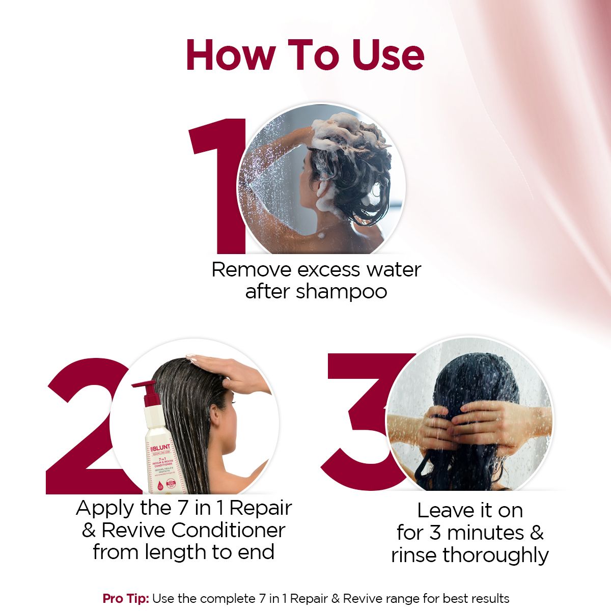 Bblunt 7 in 1 Repair & Revive Conditioner for Upto 100% Damage Repair, 250g - Image 4 - Buy from Indicrest
