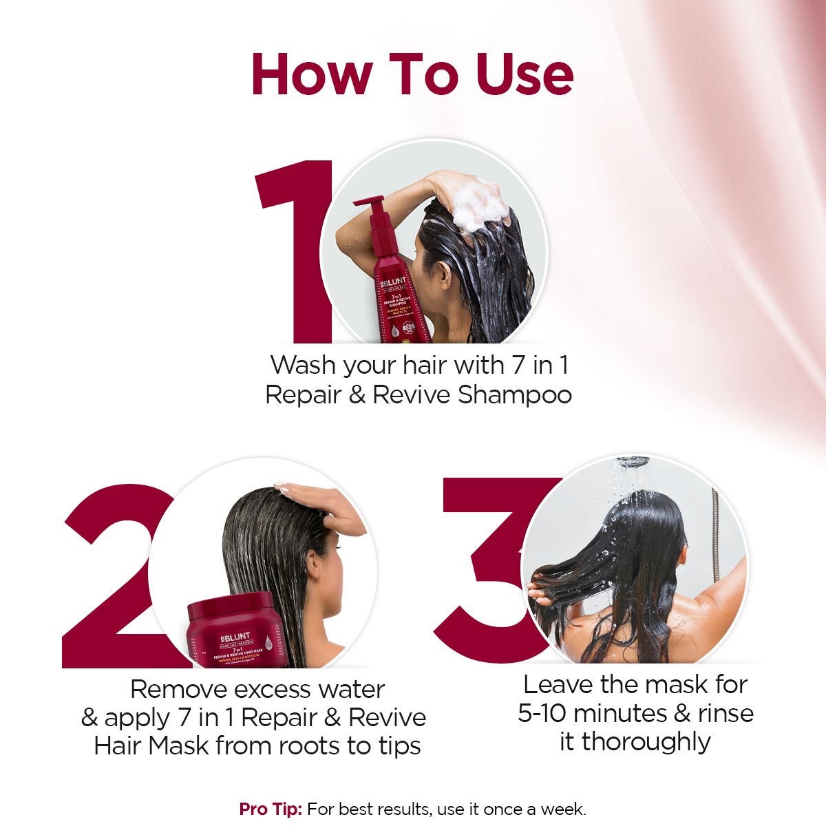 Bblunt 7 in 1 Repair & Revive Hair Mask for Up to 100% Damage Repair, 120g, 7 in 1 Repair & Revive Hair Mask 250g - Image 17 - Buy from Indicrest