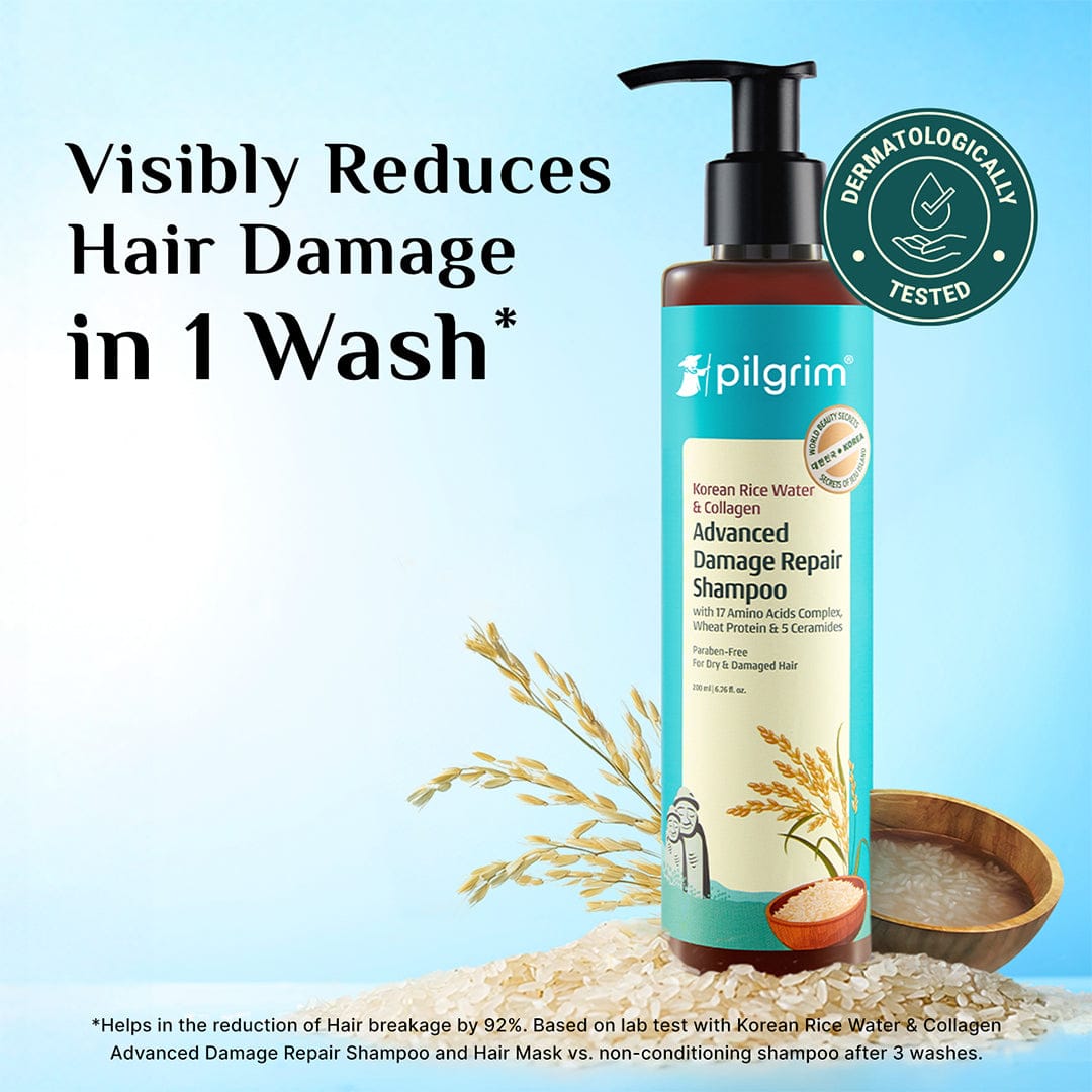 Pilgrim Korean Rice Water & Collagen Advanced Damage Repair Shampoo, 300ml - Image 6 - Buy from Indicrest