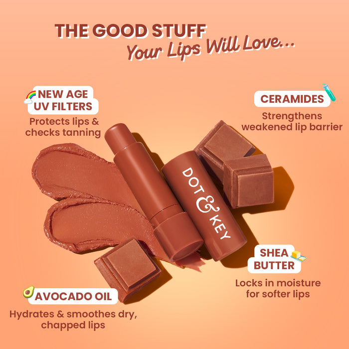 Dot & Key SPF 50+ Barrier Repair Hydrating Lip Balm, Cocoa Nude