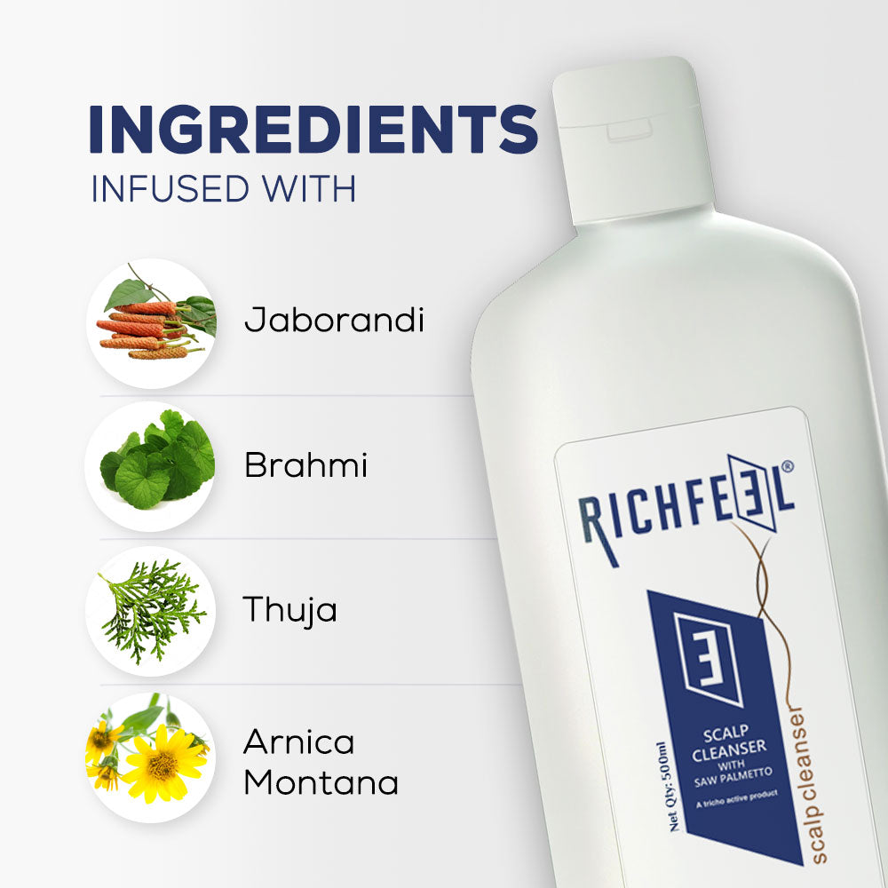 Richfeell Scalp Cleanser With Saw Palmetto 500 Ml - Image 4 - Buy from Indicrest