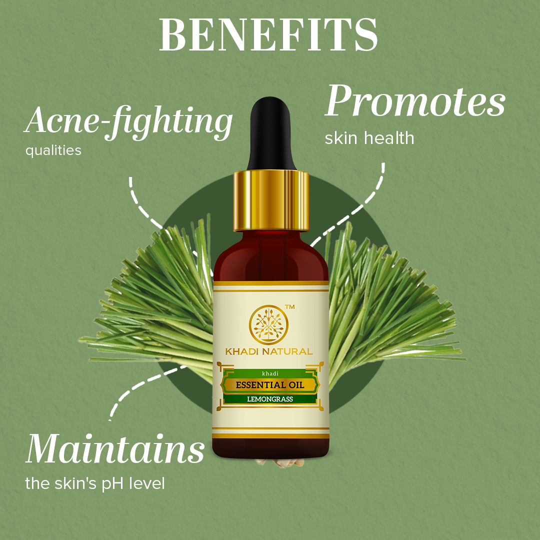 Khadi Natural Lemongrass - Pure Essential Oil - 15ml - Image 2 - Buy from Indicrest