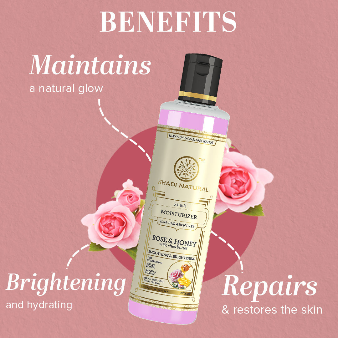 Khadi Natural Rose & Honey Moisturiser SLS & Paraben Free - 210ml Sale - Image 2 - Buy from Indicrest