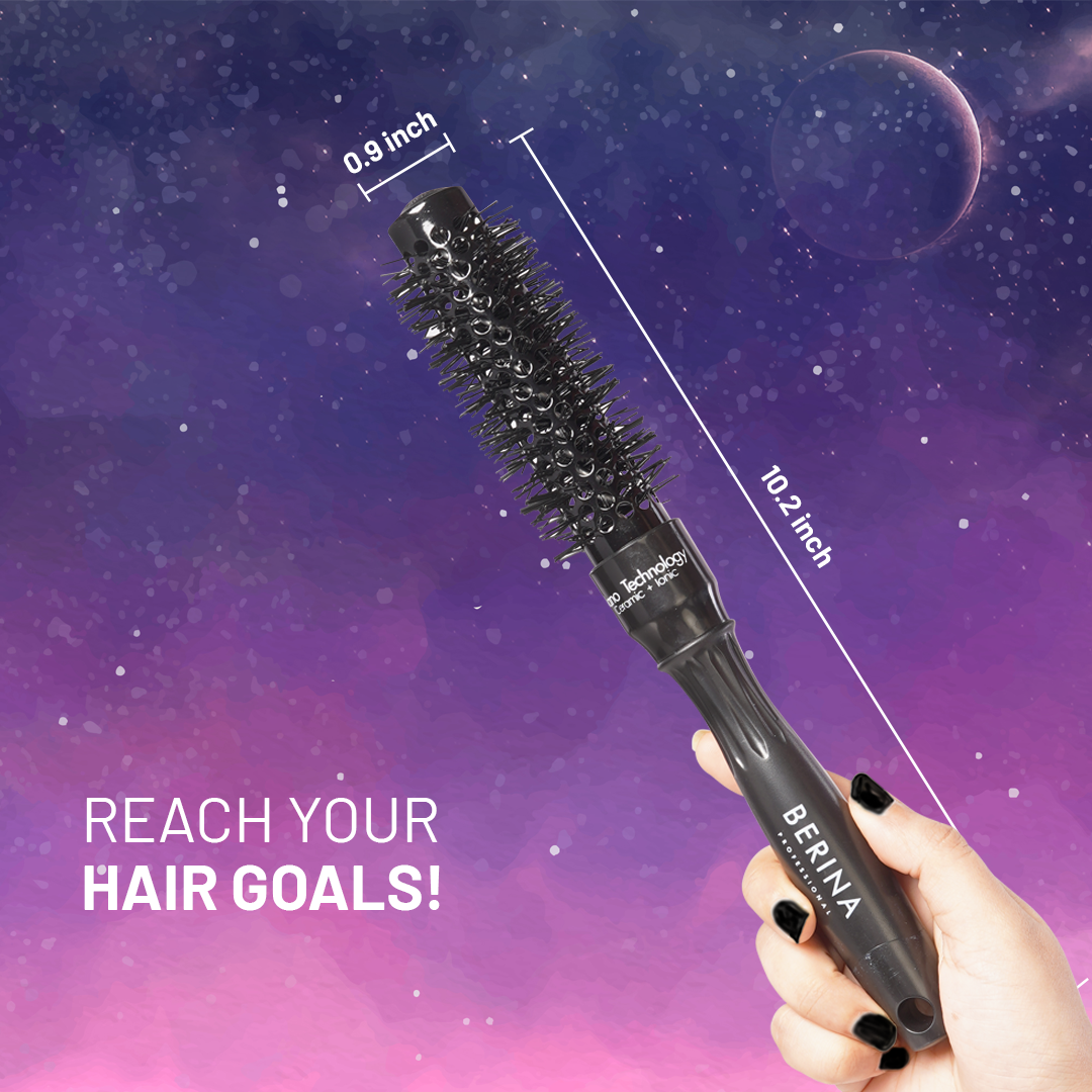 Berina Professional Volumize Round Brush 25mm | Adds Volume & Tight Curls | Ideal for Short Hair, 25 MM