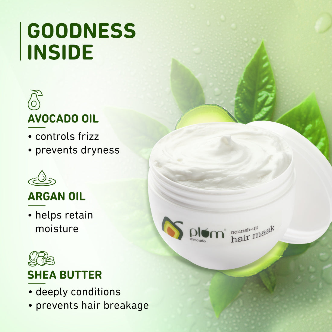 Plum Avocado Nourish-Up Hair Mask | Nourishes Hair | Retains Moisture, 250g